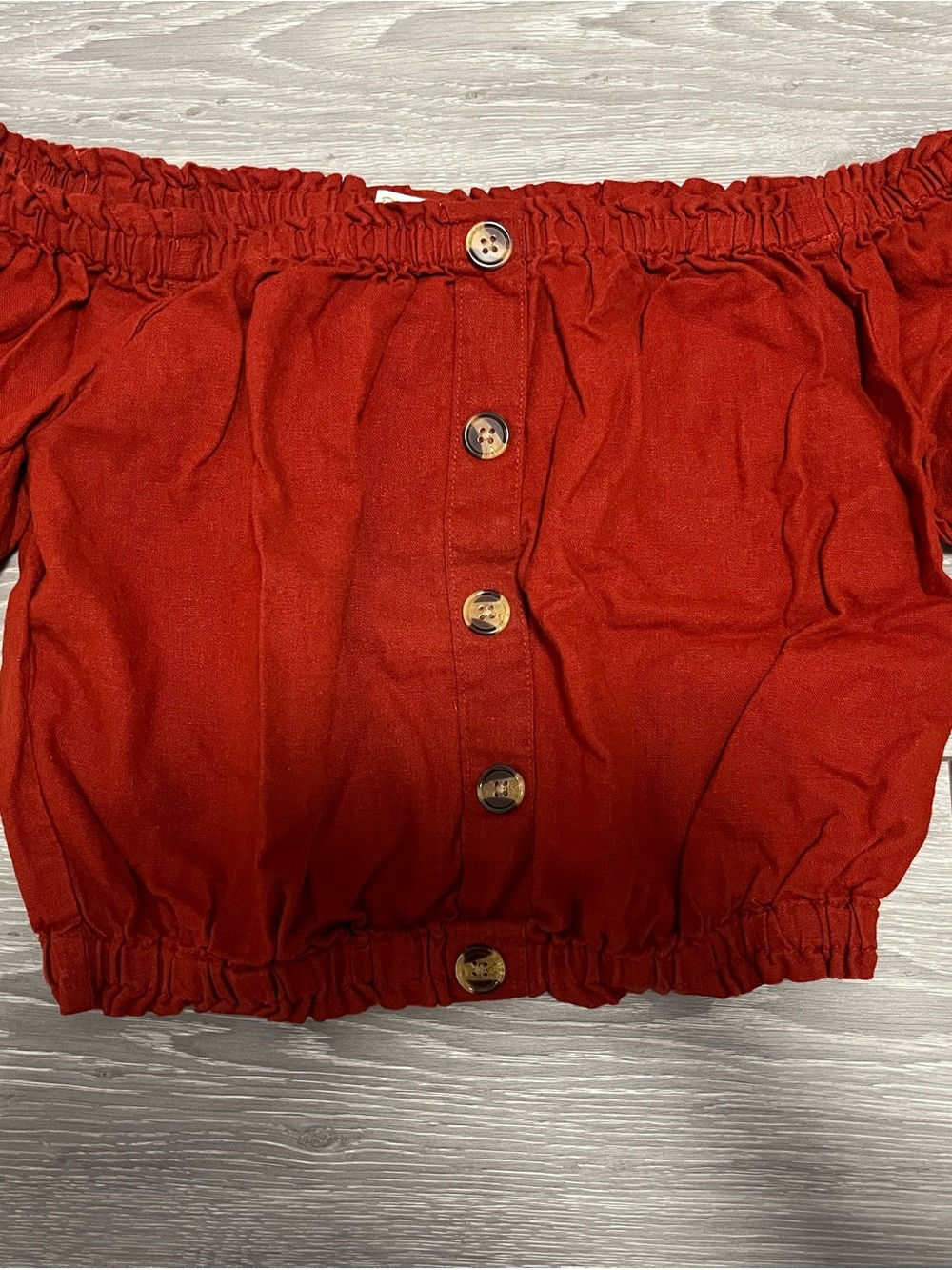 Rustic Red Off-The-Shoulder Crop-Top